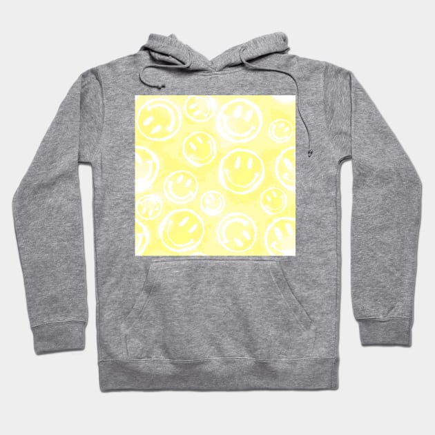 Yellow Tie-Dye Smileys Hoodie by Carolina Díaz